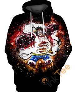 Luffy Rubber Hands 3D Hoodie with All Over Print Design - One Piece Inspired