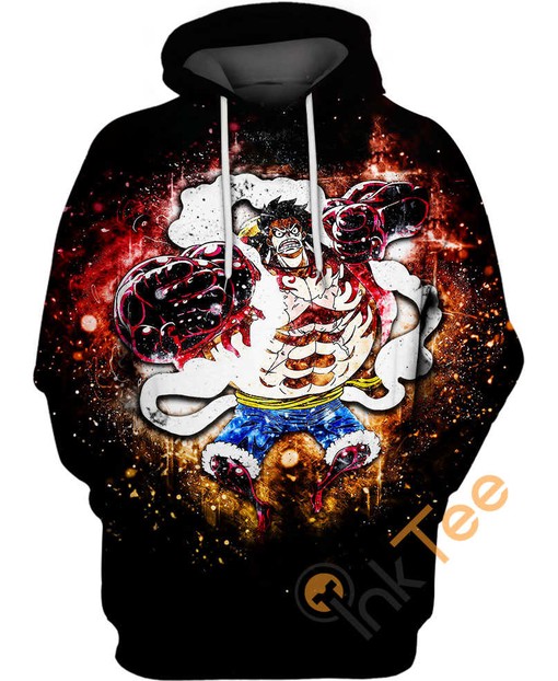 Luffy Rubber Hands 3D Hoodie with All Over Print Design - One Piece Inspired