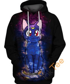 Luna Black Cat All Over Print 3D Hoodie