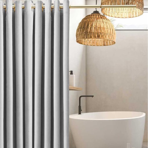 Luxurious and Durable Modern Velvet Gray Shower Curtain - Elegant Addition to Your Bathroom Decor - Image 2