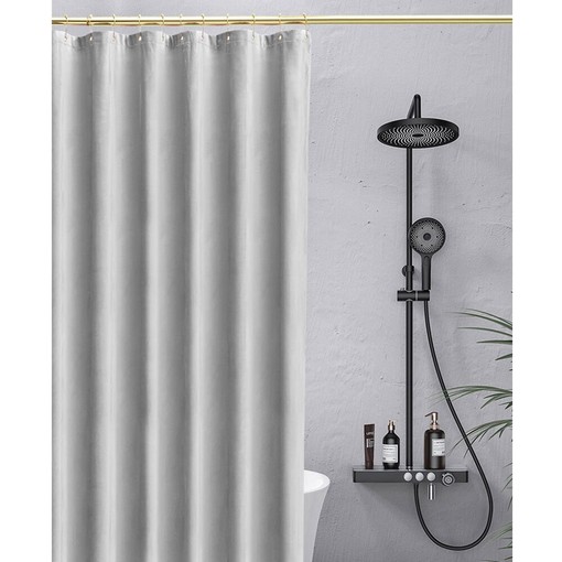 Luxurious and Durable Modern Velvet Gray Shower Curtain - Elegant Addition to Your Bathroom Decor - Image 3
