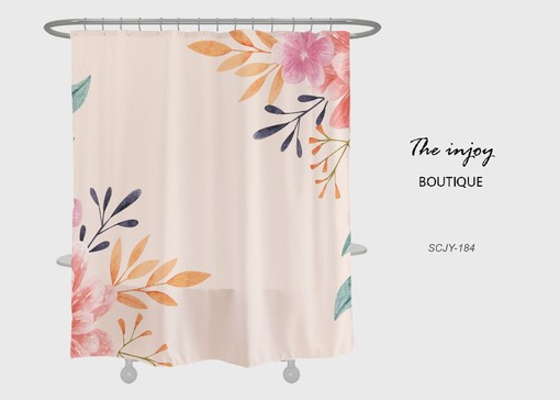Luxurious and Unique Colorful Flowers Shower Curtain for a Chic Bathroom Decor