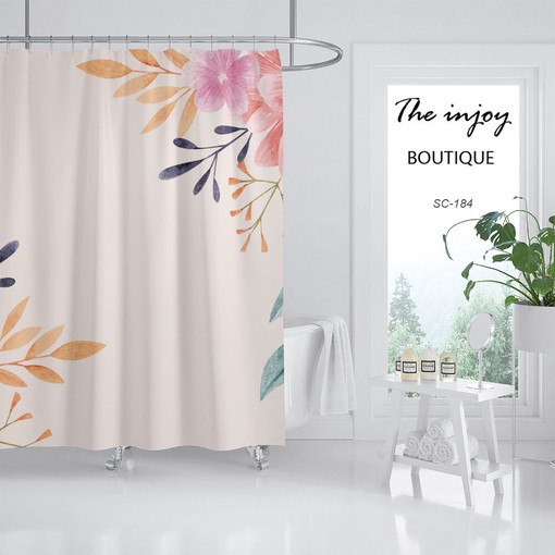 Luxurious and Unique Colorful Flowers Shower Curtain for a Chic Bathroom Decor - Image 2