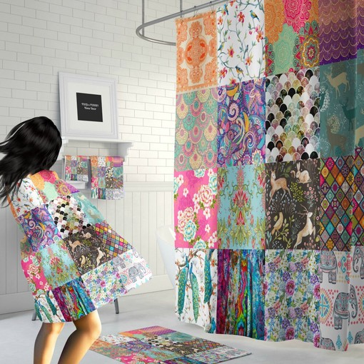 Luxury Shower Curtains Boho Chic Shower Curtain with Bath Mat and Towels