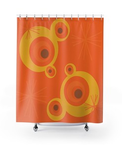 MCM Mustard Yellow Geometric Shower Curtain
