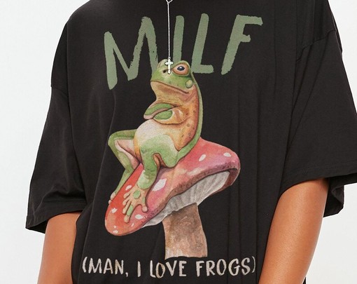 MILF Man I Love Frogs Funny Humor Meme Unisex T-Shirt with Frog Quote - Image 2