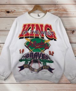 MLB Atlanta Braves National League West Crewneck Sweatshirt Sweater Pullover - Vintage Style 1992