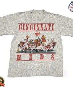 MLB Cincinnati Reds Looney Tunes Hoodie Sweatshirt - Vintage Reds Shirt for Baseball Fans