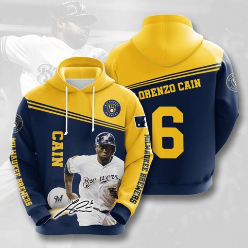MLB Milwaukee Brewers All Over Print Hoodie with Vibrant Graphics