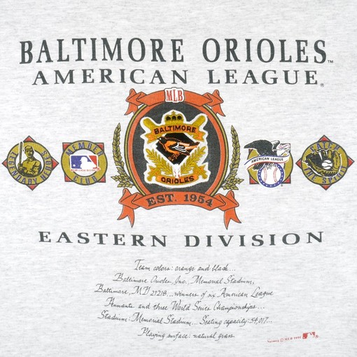 MLB (Nutmeg), Baltimore Orioles T-Shirt 1991 Sweatshirt with American University T Shirt - Image 2