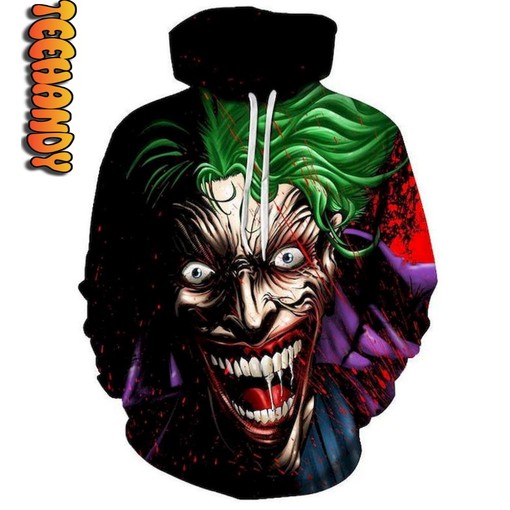 Mad Joker Batman All Over Print Hoodie 3D - Perfect for Dark Knight Fans
