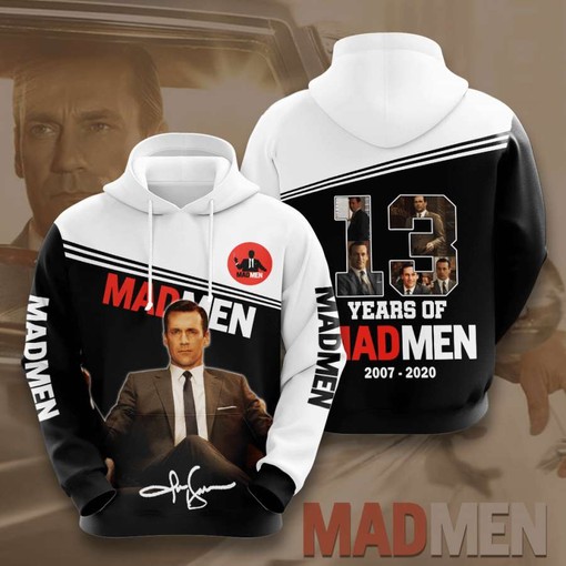 Mad Men Men's All Over Print 3D Hoodie with Bold Graphics