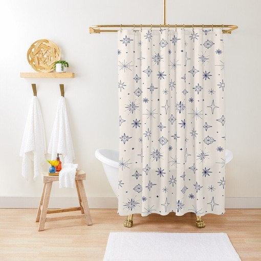 Magical Disney Boho Abstract Patterns Shower Curtain - Trendy and Eco-Friendly Waterproof Decor with Hooks Included