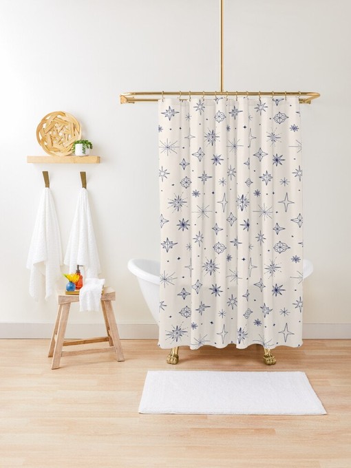 Magical Disney Boho Abstract Patterns Shower Curtain - Trendy and Eco-Friendly Waterproof Decor with Hooks Included - Image 3