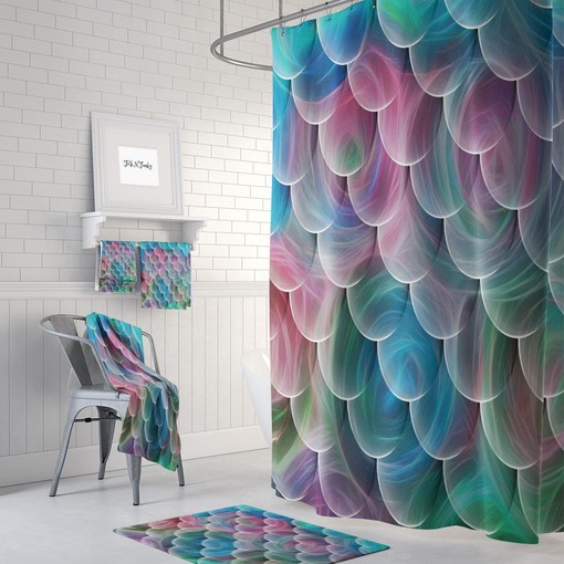 Majestic Mermaid Scale Pattern Shower Curtain, A Must-Have for Your Bathroom | unique shower curtains