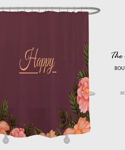 Make a Statement with Bloemen Paars Douchegordijn voor Badkamer, Waterdicht Wasbaar Badgordijn met Haken