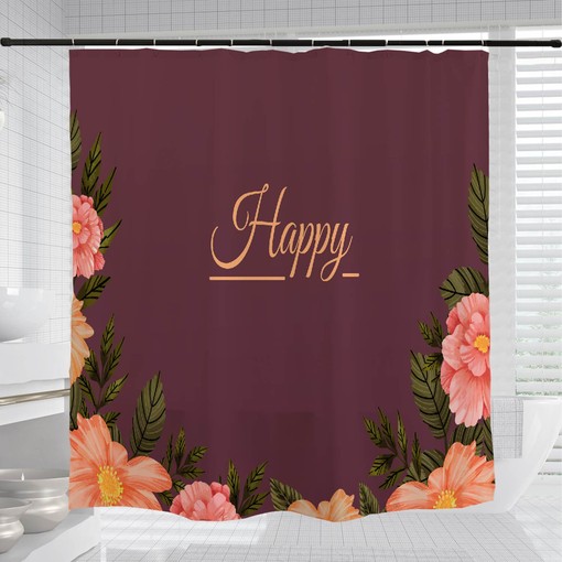 Make a Statement with Bloemen Paars Douchegordijn voor Badkamer, Waterdicht Wasbaar Badgordijn met Haken - Image 3