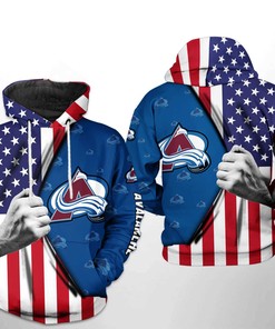 Make a Statement with Colorado Avalanche NHL US Flag 3D Hoodies