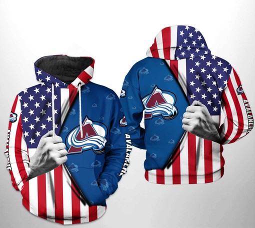 Make a Statement with Colorado Avalanche NHL US Flag 3D Hoodies