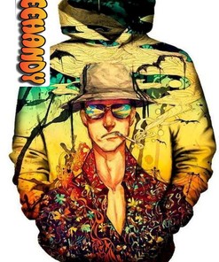 Make a Statement with Fear and Loathing All Over Print Graphic 3D Hoodie