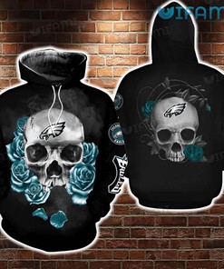 Make a Statement with Skeleton Roses Black Unique Philadelphia Eagles 3D Hoodies