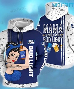 Mama Needs Her Bud Light All Over Print Hoodie for Women