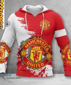 Manchester United All Over Print 3D Hoodie with Club Logo and Design