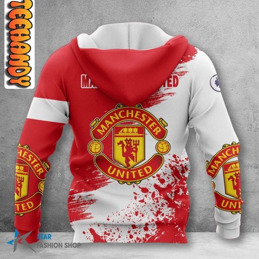 Manchester United All Over Print 3D Hoodie with Club Logo and Design - Image 2