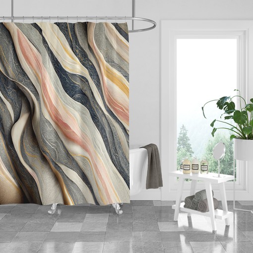 Marbled Rock Abstract Shower Curtain for Natural and Unique Decor