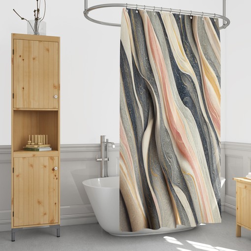 Marbled Rock Abstract Shower Curtain for Natural and Unique Decor - Image 3