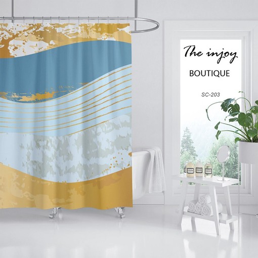 Marbled Texture Modern Art Shower Curtain - Waterproof and Washable for Your Bathroom Decor - Image 2