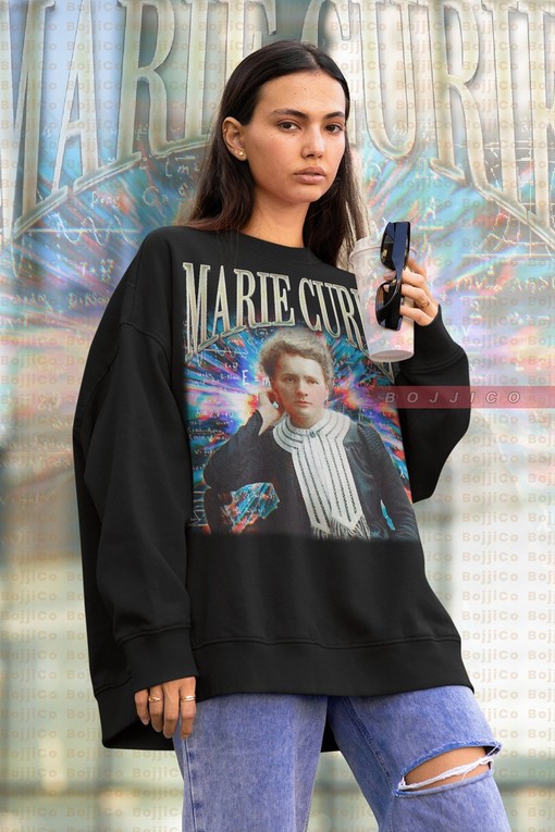 Marie Curie Physicist Sweatshirt, Vintage Marie Curie Homage T-shirt, Nobel Prize Winner Sweater