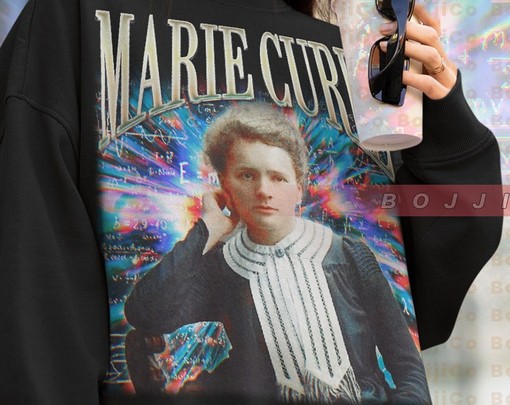 Marie Curie Physicist Sweatshirt, Vintage Marie Curie Homage T-shirt, Nobel Prize Winner Sweater - Image 4