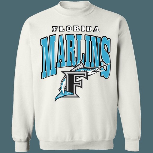 Marlins FISH Retro MLB Crewneck Sweatshirt and Hoodie Shirt - sport shirts unisex