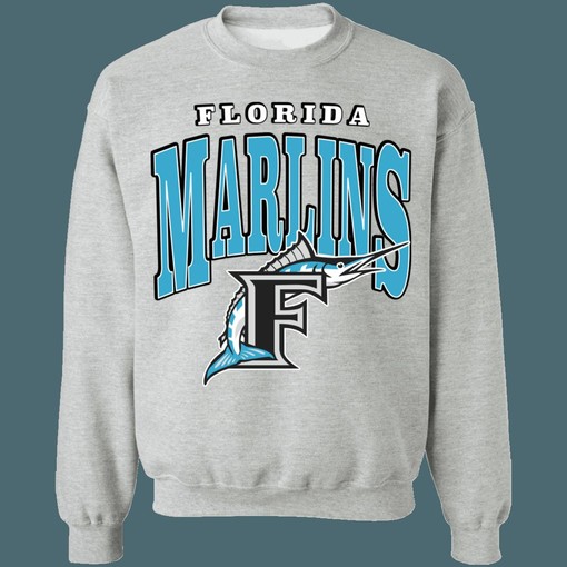 Marlins FISH Retro MLB Crewneck Sweatshirt and Hoodie Shirt - sport shirts unisex - Image 3