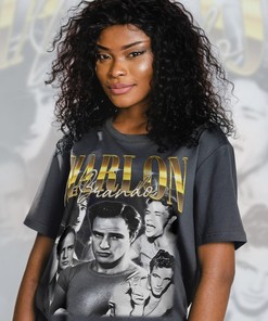 Marlon Brando Gangster Vintage Shirt - American Actor Fan Tees and Retro 90s Sweater