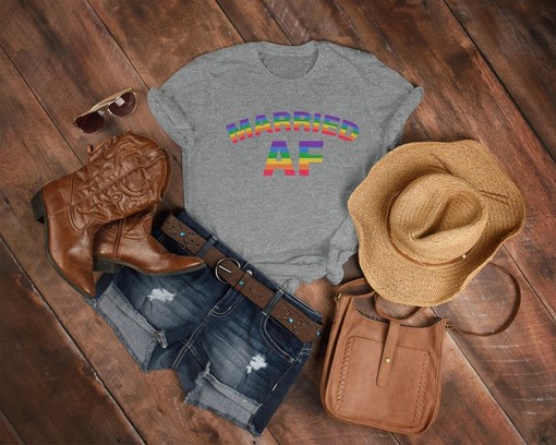 Married Pride AF Shirt - Vintage Movie Shirts for Men with PRIDE Months and Pride Rainbow - Image 3