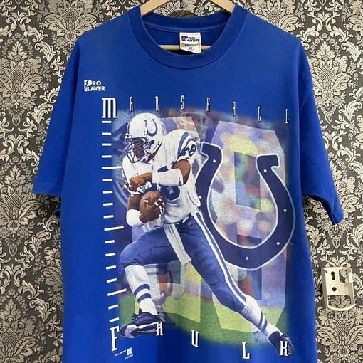 Marshall Faulk Indianapolis Colts NFL Sweatshirt T-shirt - Vintage Style NFL Football Teams Gifts for Fans - Image 2