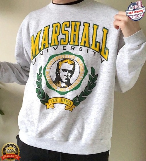 Marshall University Logo Sweatshirt - Vintage Thundering Herd Shirt, Unisex NCAA Shirt