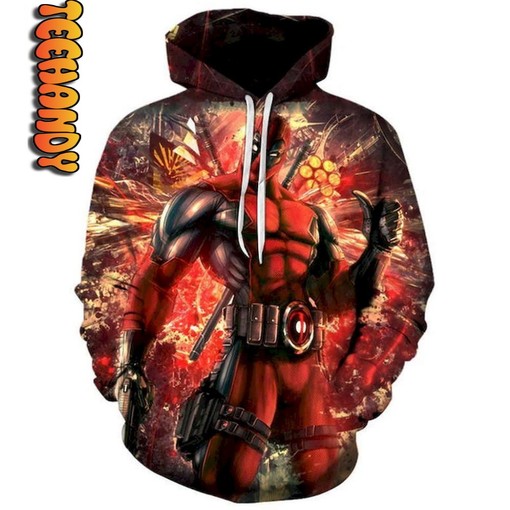 Marvel Deadpool Movie Quote All Over Print 3D Hoodie with Graphic Design