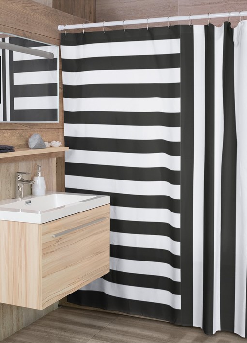 Masculine Striped Shower Curtain | Vertical & Horizontal | New Home Housewarming Gift | Bathroom Decor + Quotes - Image 4