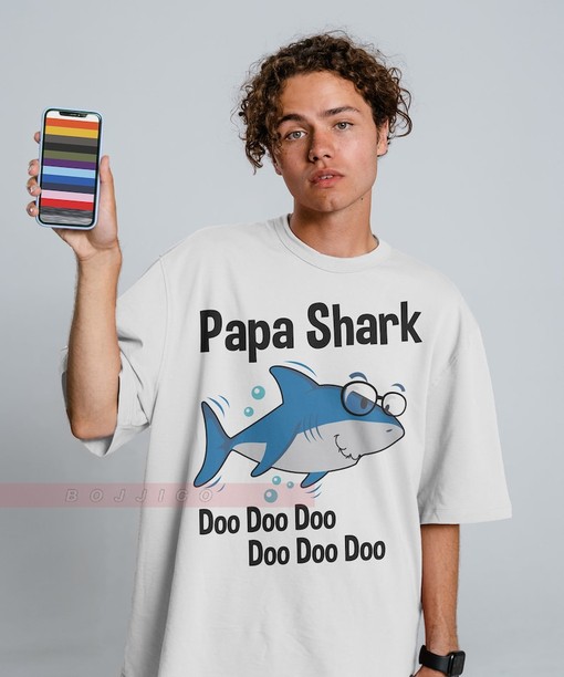 Matching Family Shirts, Papa Shark Unisex Tees, Family T-Shirt, Grandfather Shark Shirt, Infant, Toddler - Image 2