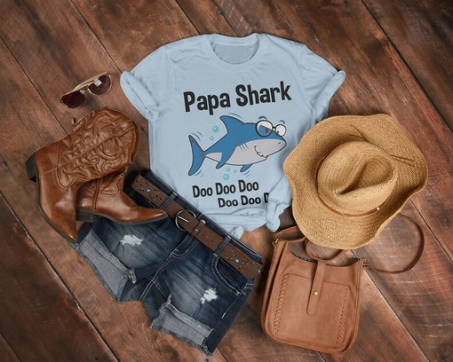 Matching Family Shirts, Papa Shark Unisex Tees, Family T-Shirt, Grandfather Shark Shirt, Infant, Toddler - Image 3