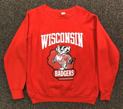 Matching Sports Parent T-Shirt: Wisconsin Badgers 80s College NCAA Football Raglan Sweatshirt, Hoodie, T-Shirt