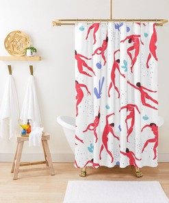Matisse Boho Body Patterns Pink Shower Curtain - Artistic and Eco-Friendly with Waterproof Features