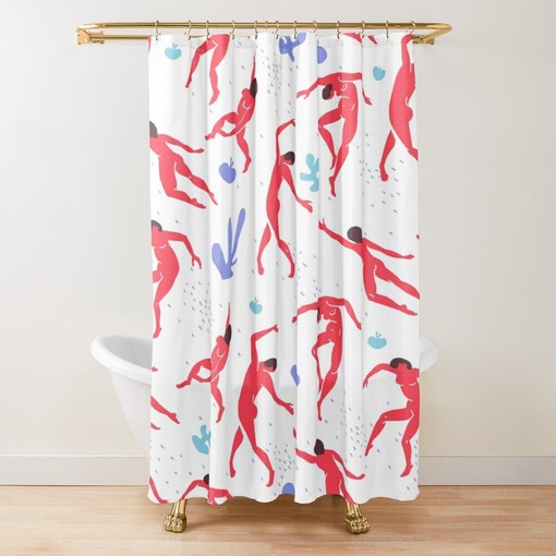 Matisse Boho Body Patterns Pink Shower Curtain - Artistic and Eco-Friendly with Waterproof Features - Image 2