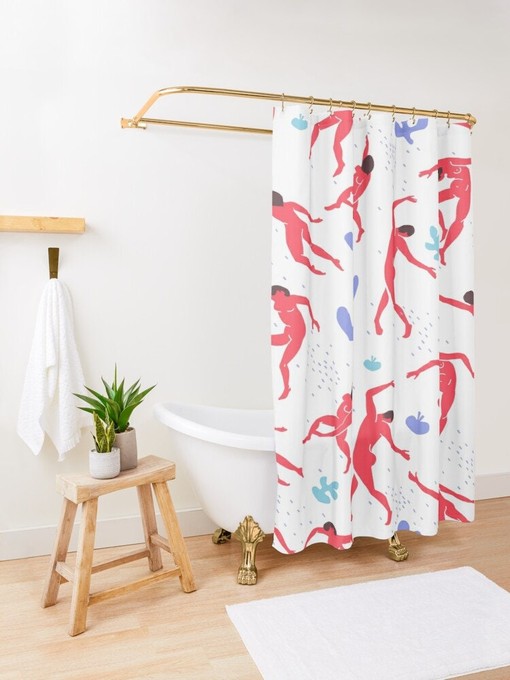 Matisse Boho Body Patterns Pink Shower Curtain - Artistic and Eco-Friendly with Waterproof Features - Image 3