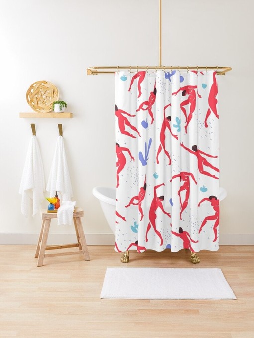 Matisse Boho Body Patterns Pink Shower Curtain - Artistic and Eco-Friendly with Waterproof Features - Image 4