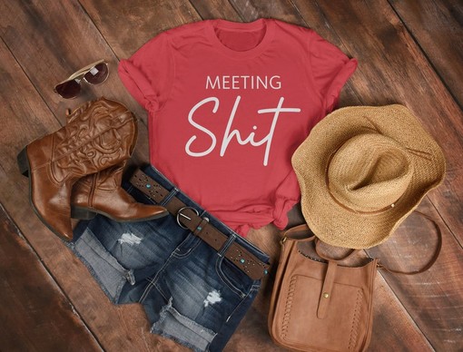Meeting Shit Funny Tee - Sarcastic Inappropriate Shirt for Men and Women - Movie Fans Gifts - Image 3