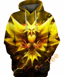 Mega Zapdos All Over Print 3D Hoodie for Men with Bold Graphic Art